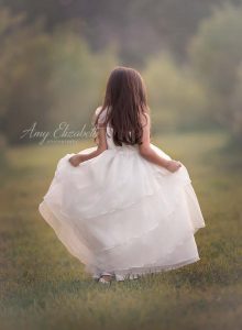 princess in white dress walking away st louis photographer