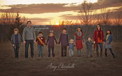 Family of Ten Winter Portrait Session – St Louis Missouri