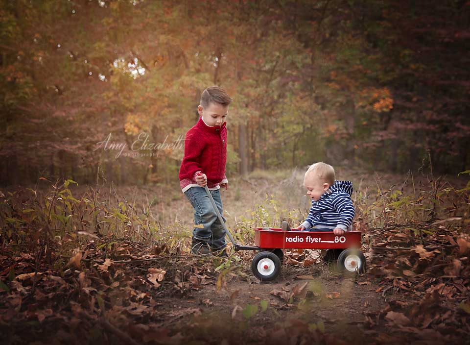 wagon ride with two brothers