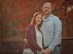 married couple at watson trails park for mini session