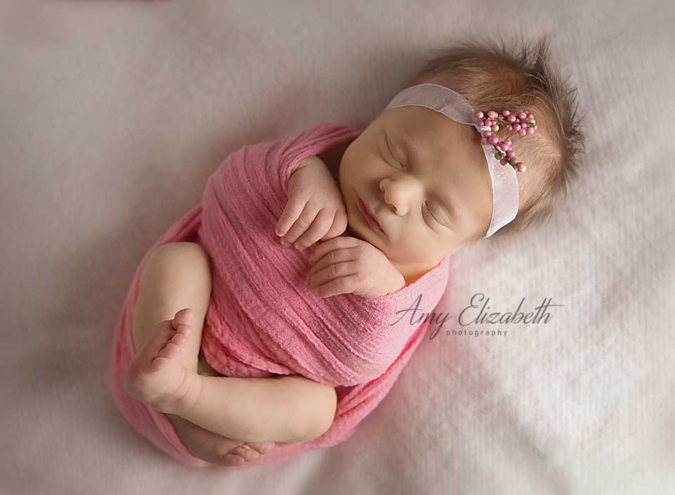 sleepy in pink newborn baby st louis