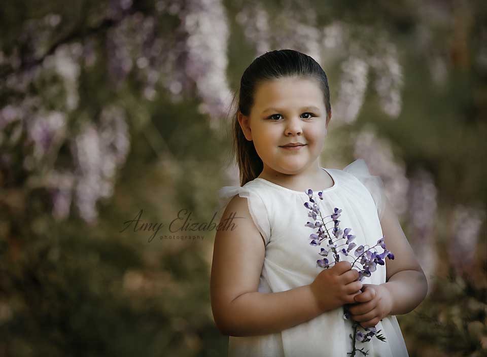 new big sister among purple flowers st louis photographer