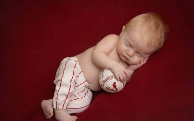 Tiny St. Louis Cardinals Fan – Newborn Photographer