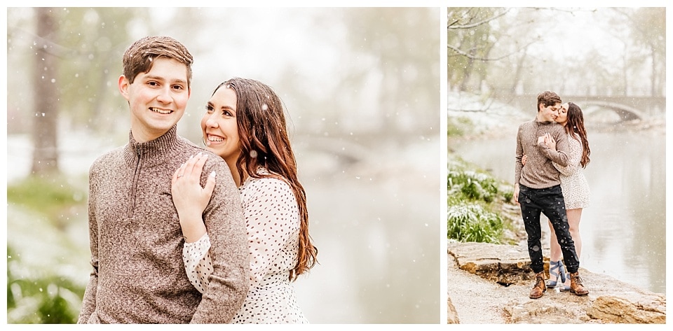snowy spring engagement session St. Louis wedding photographer