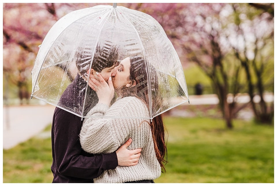 snowy spring engagement session St. Louis wedding photographer