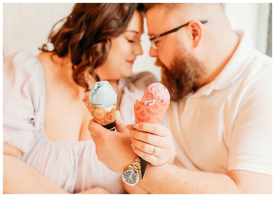 ice cream engagement session